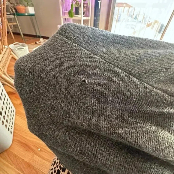 VINTAGE x AEROPOSTALE y2k  Dark Gray Cozy Grandpa Sweater | Size Large - Picture 7 of 9